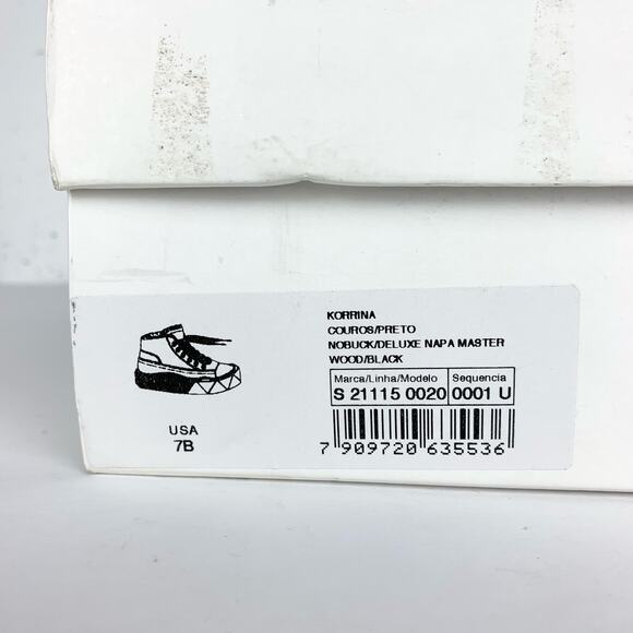 Schutz Womens Mixed Media High Top Sneakers Platform Nubuck Deluxe Brown Black 7 - Picture 13 of 13